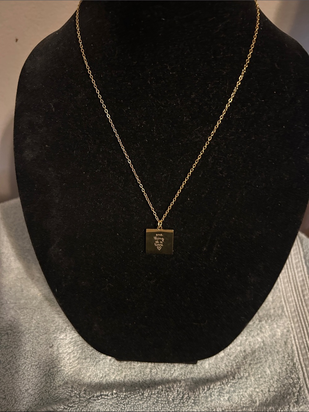 Plunder Gold Square Pendant Necklace